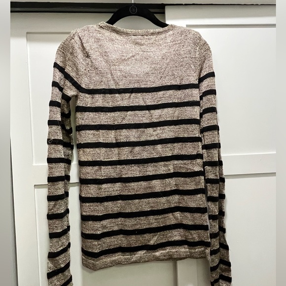 Topshop black and gold striped viscose sweater in size 4 - Picture 4 of 6